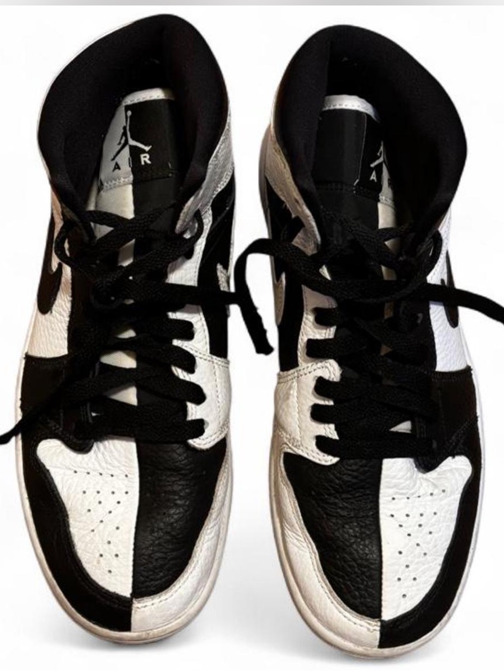 Jordan High-Top Sneakers - Black & White Mis Split